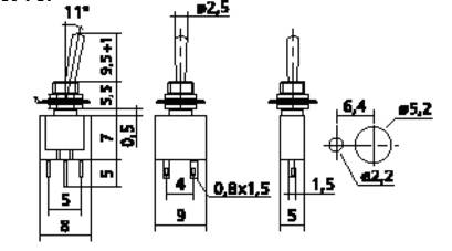 Con función Marcha/Paro, bien adaptados a una utilización profesional e industrial. Con fijación central Ø 6 mm . Poca resistencia de contacto, 20 mΩ máx. Contactos soldados resistentes, palancas cromadas. 
