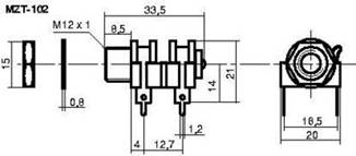 MZT-110 Conector JACK 6.3 MONO CHASIS