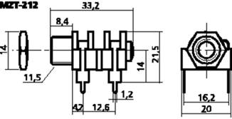MZT-112 Conector JACK 6.3 MONO CHASIS