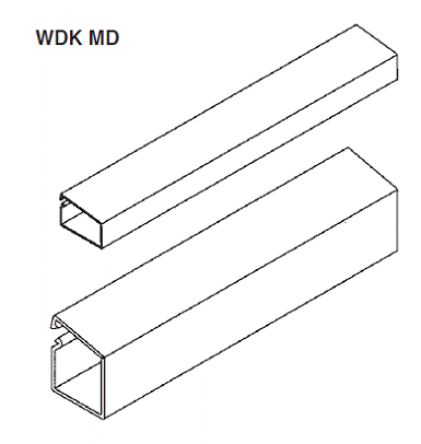 Canaleta de superficie para cableados con una banda adhesiva en su base facilita la correcta y fácil colocación en superficies lisas. 