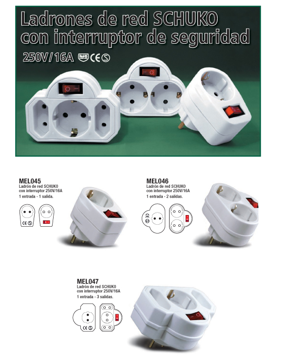 LADRONES DE RED SHUCO CON INTERRUPTOR DE SEGURIDAD