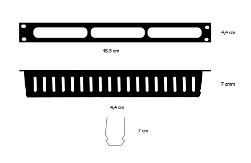 guia cables rack 19"